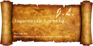 Jagerovits Loretta névjegykártya